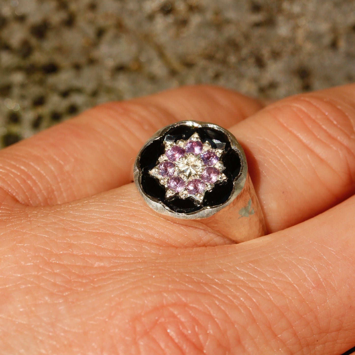 Midnight bloom ring