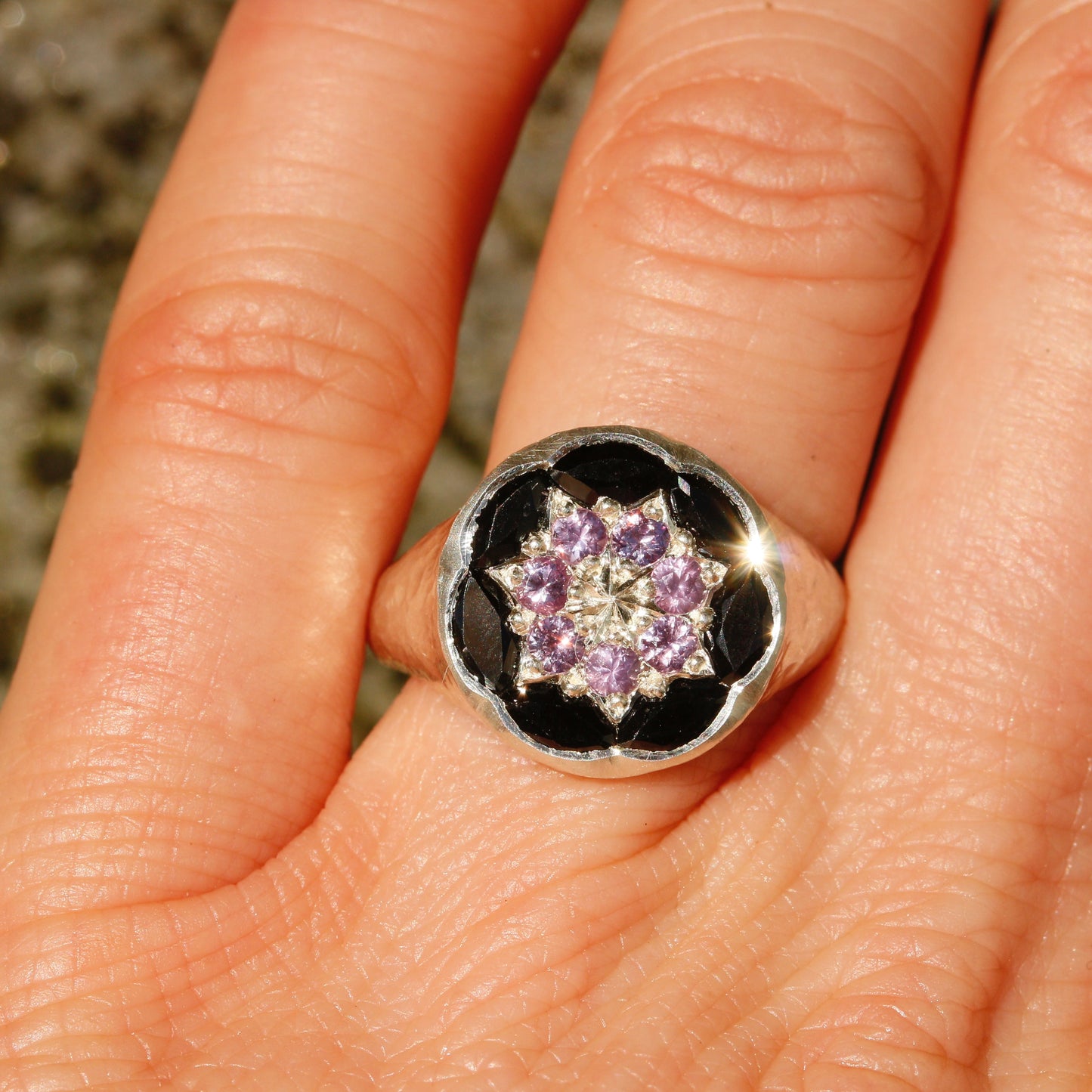 Midnight bloom ring