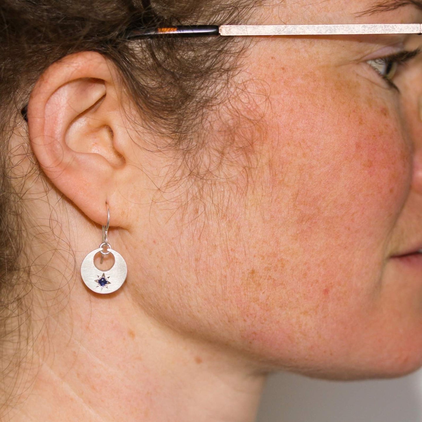 Star in moon earrings