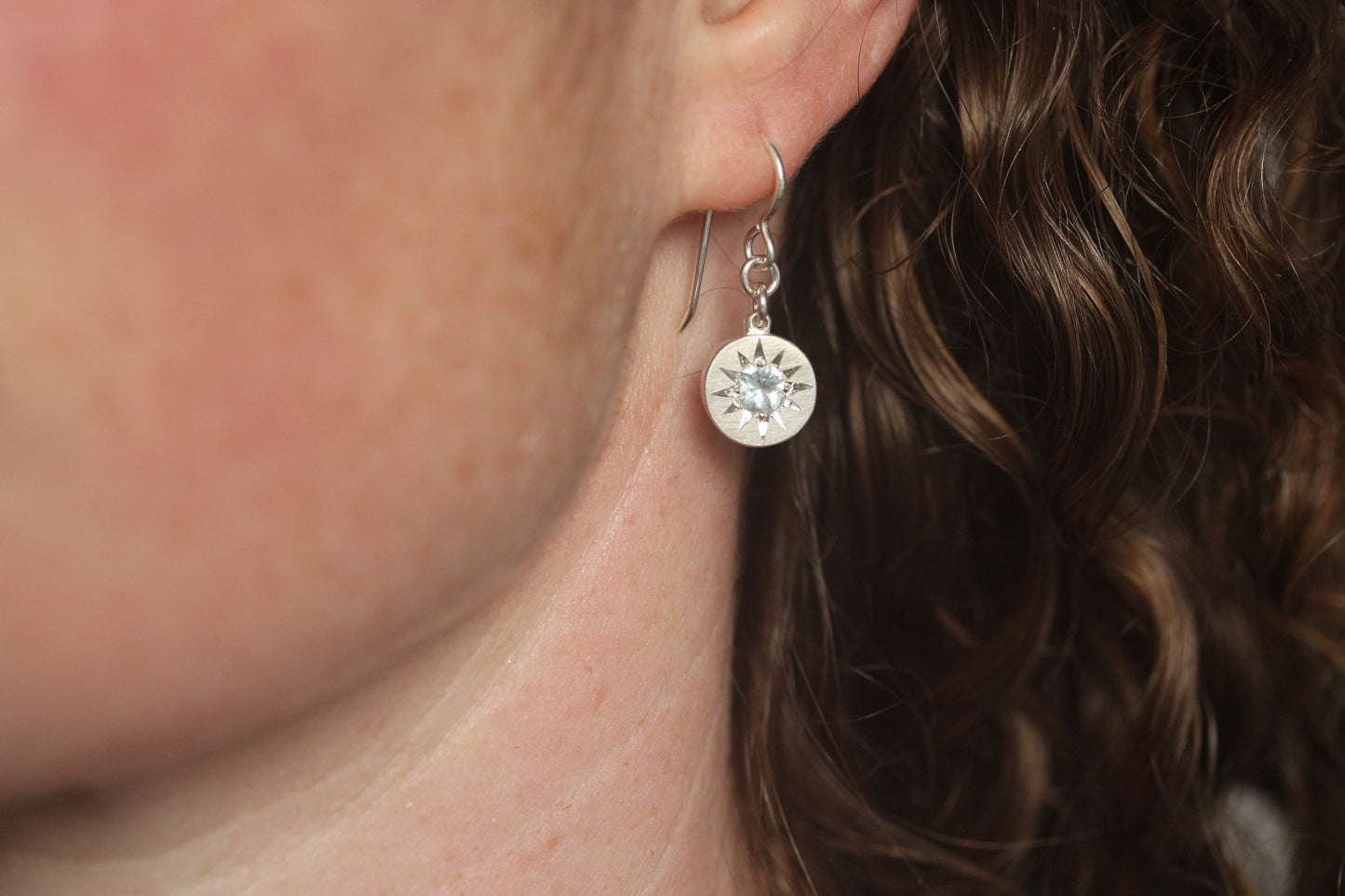 Aquamarine star earrings (small)