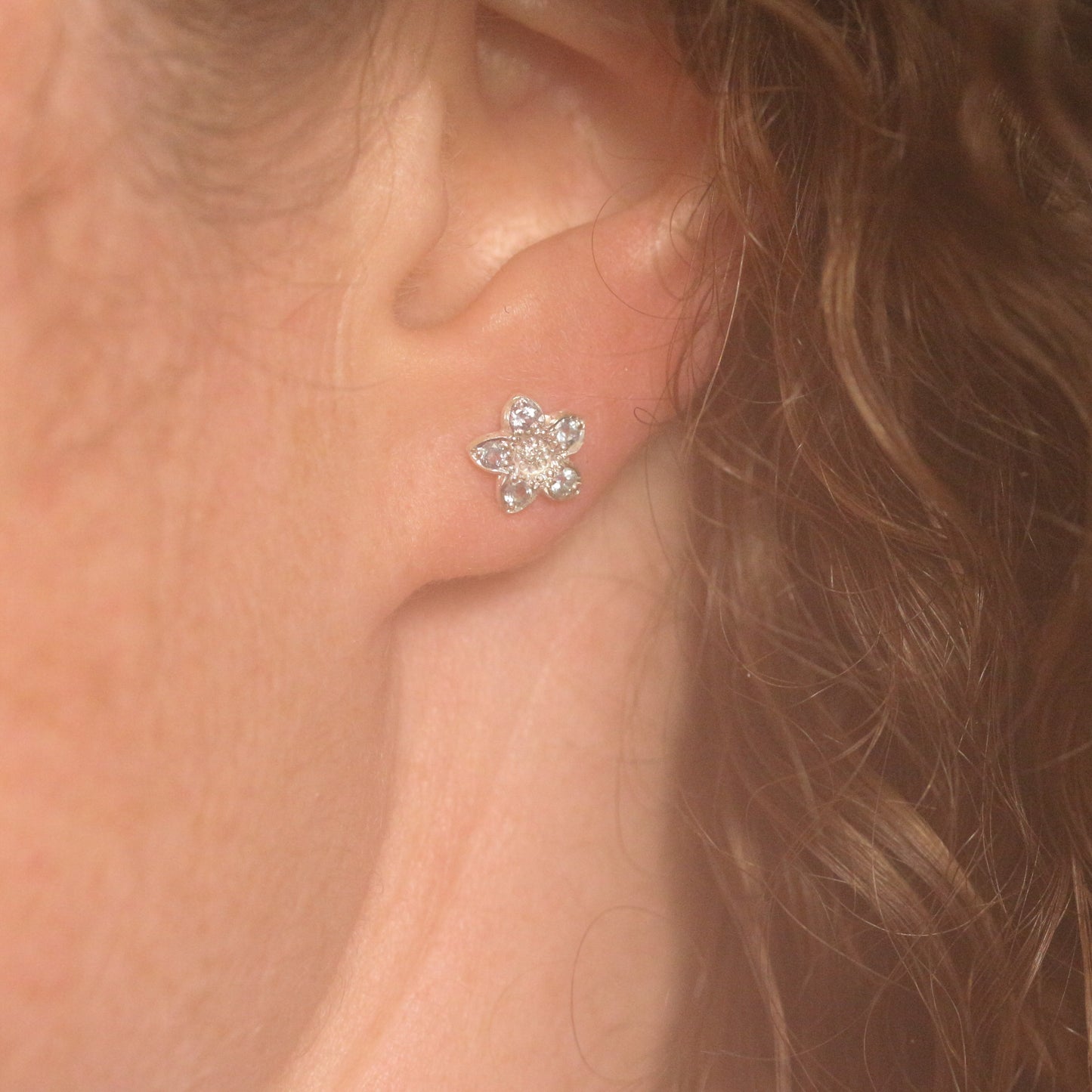 Aquamarine Wahlenbergia studs