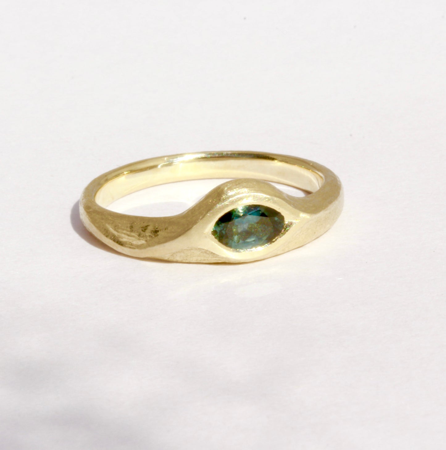 Sapphire vine leaf ring