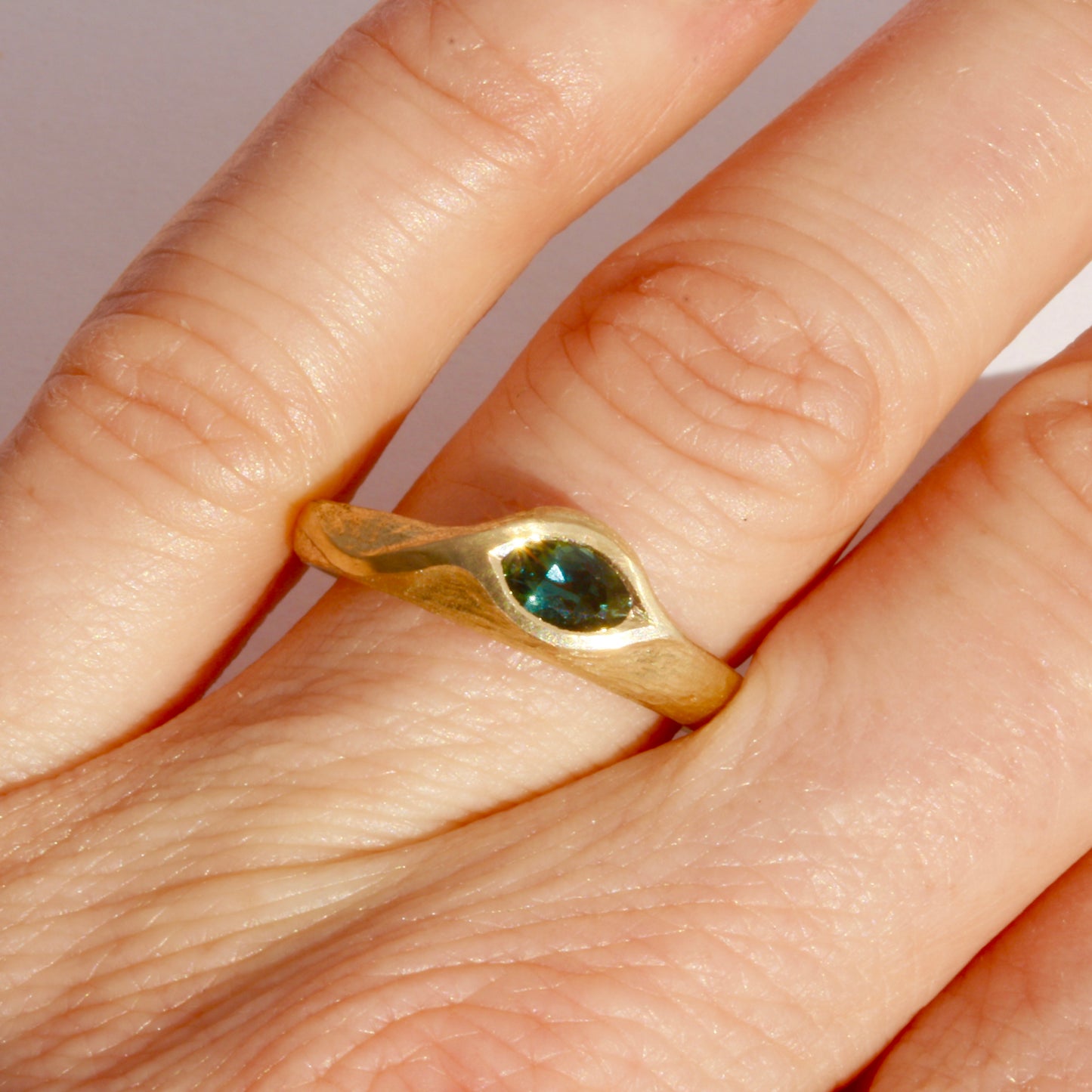 Sapphire vine leaf ring
