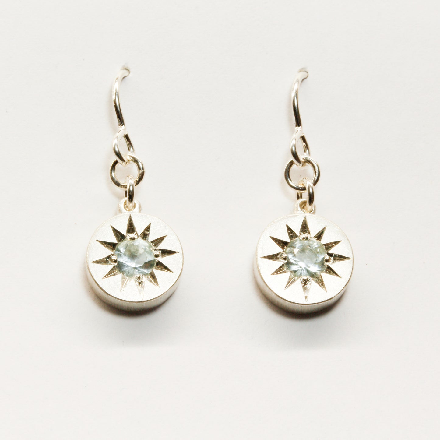 Aquamarine star earrings (small)