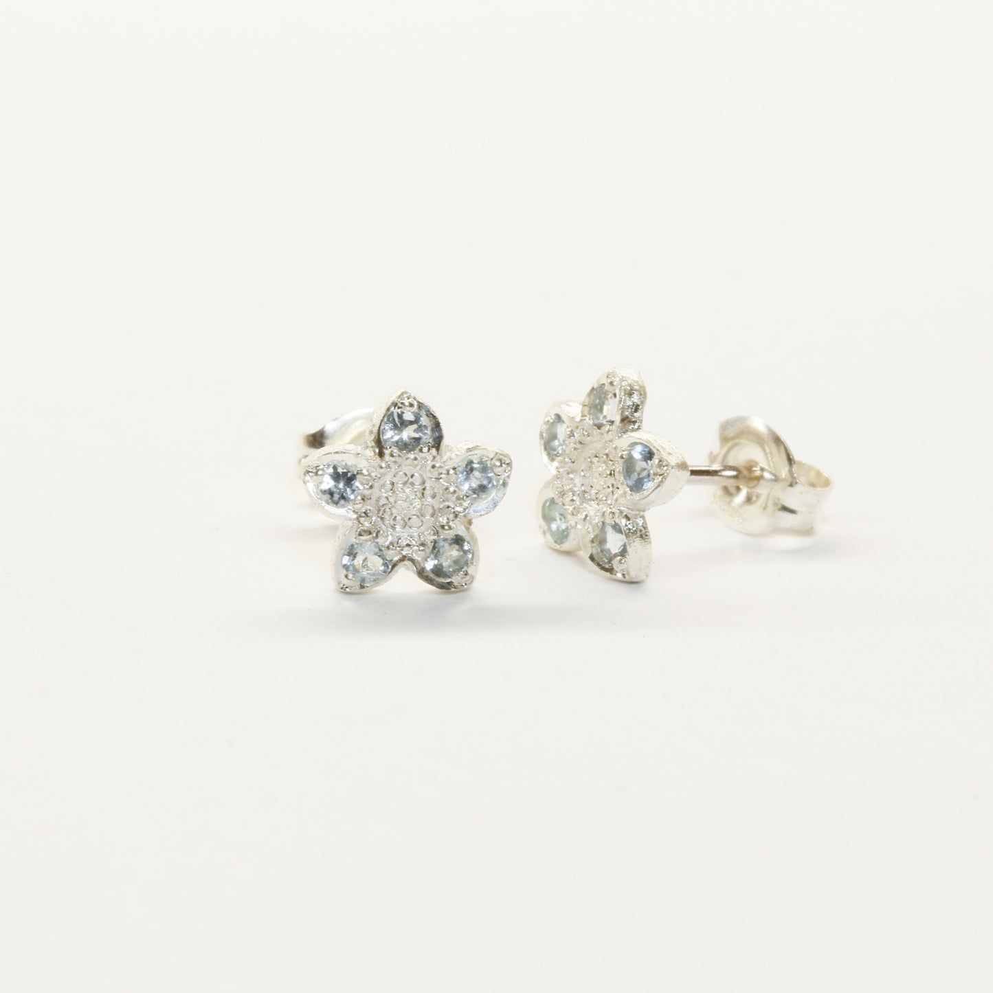 Aquamarine Wahlenbergia studs