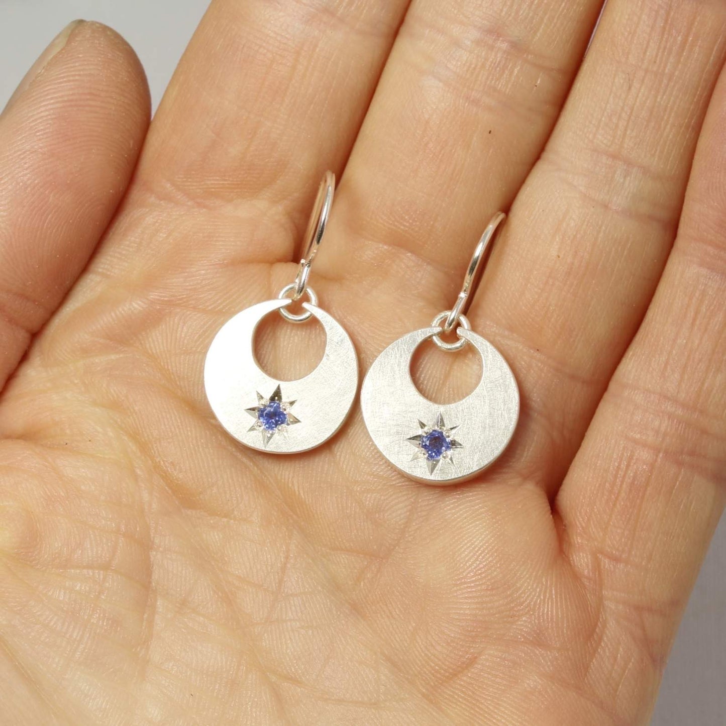 Star in moon earrings