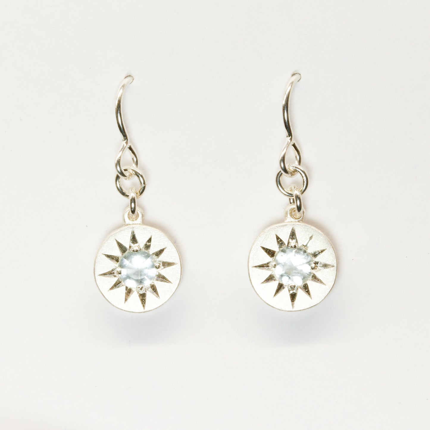 Aquamarine star earrings (small)