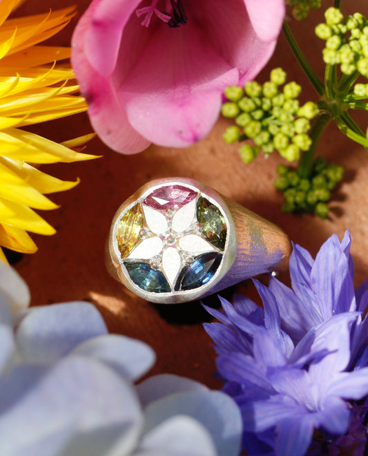 Sapphire bouquet ring