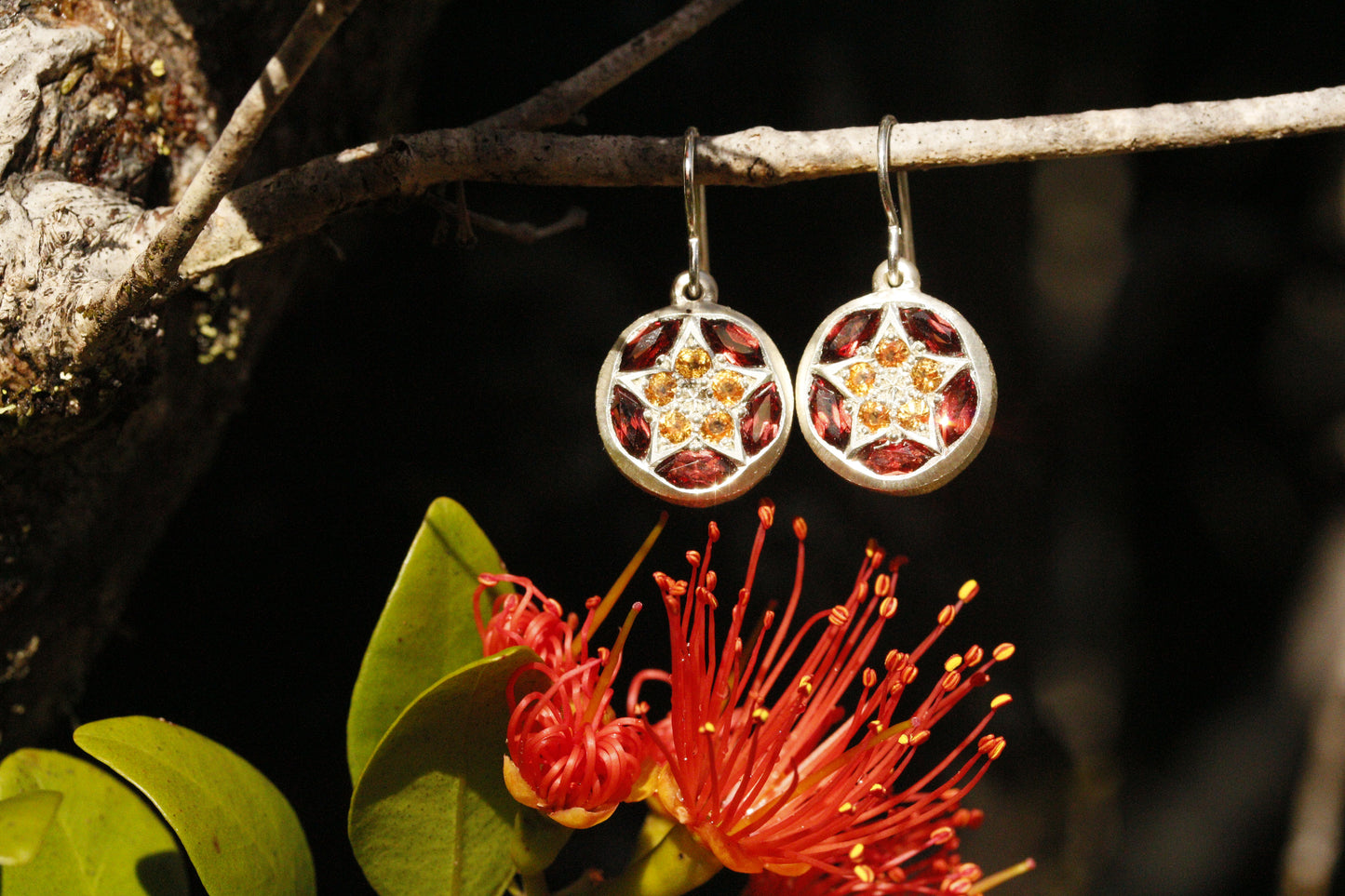 Rata flower Kaleidoscope earrings