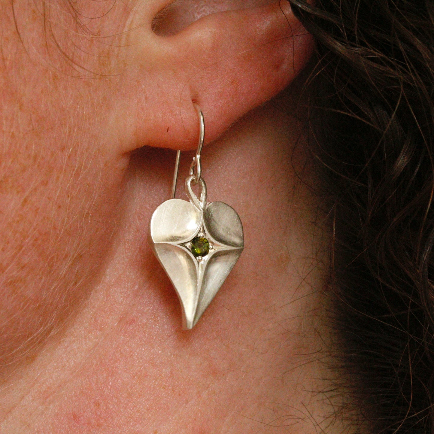 Cyclamen leaf earrings