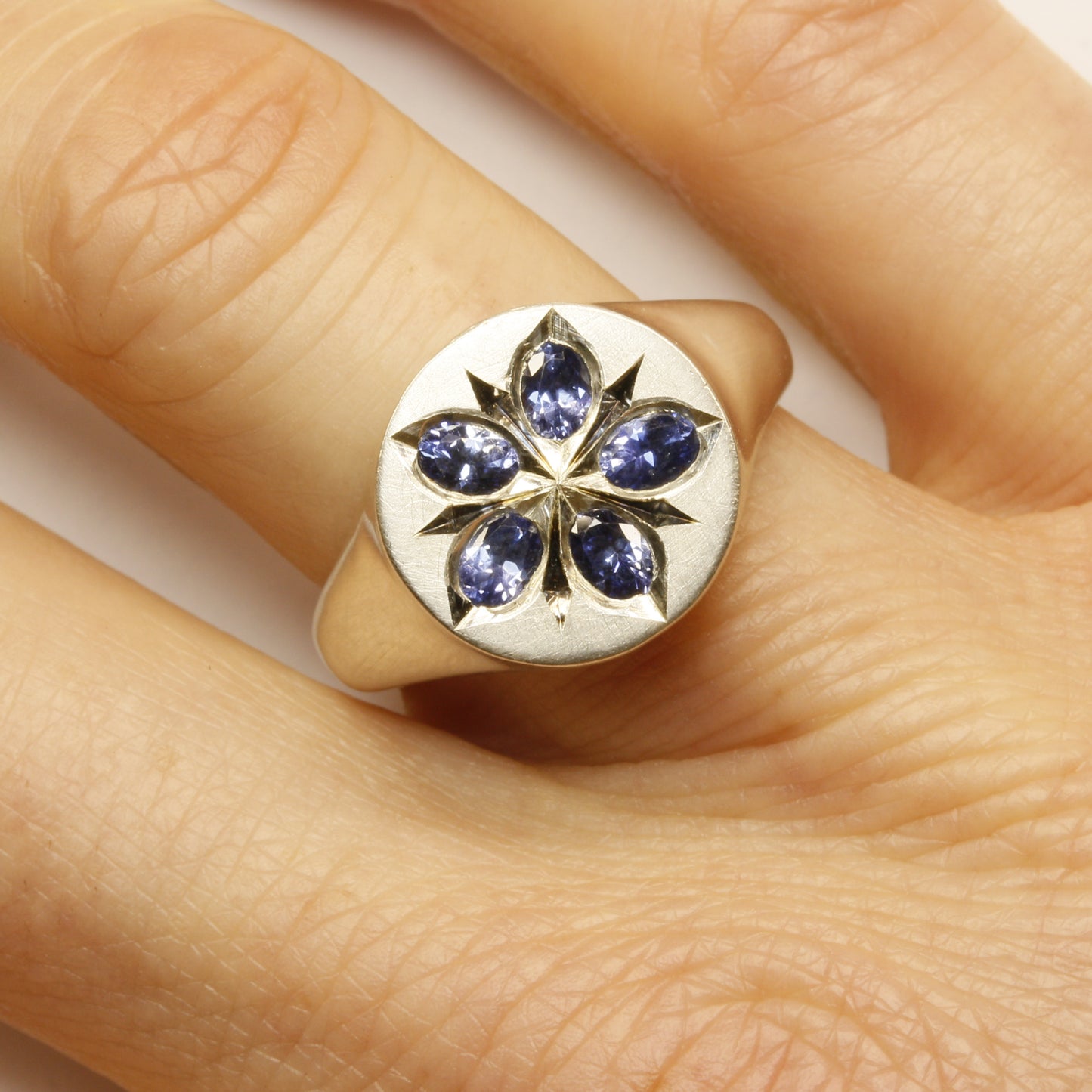 Starflower borage signet ring