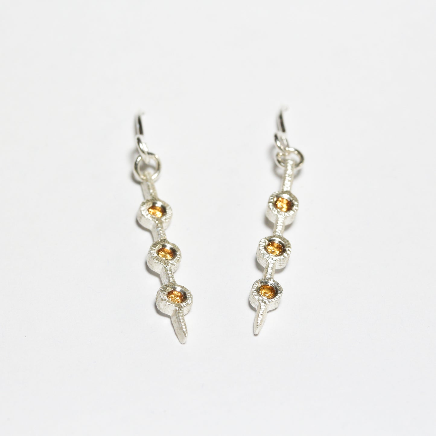 Sapphire kōwhai seedpod earrings