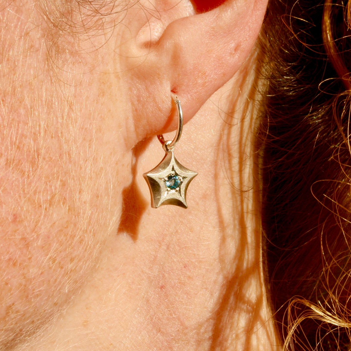 Topaz wishing star earrings
