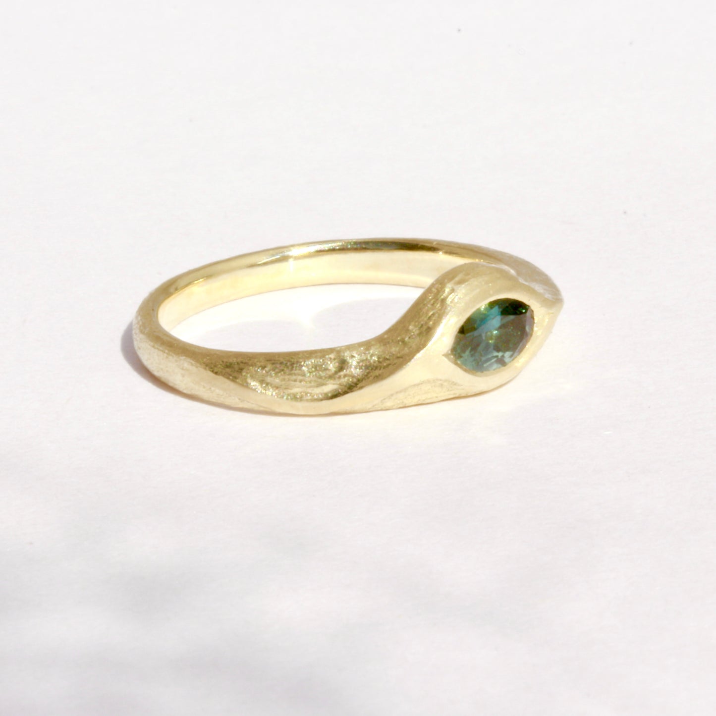Sapphire vine leaf ring