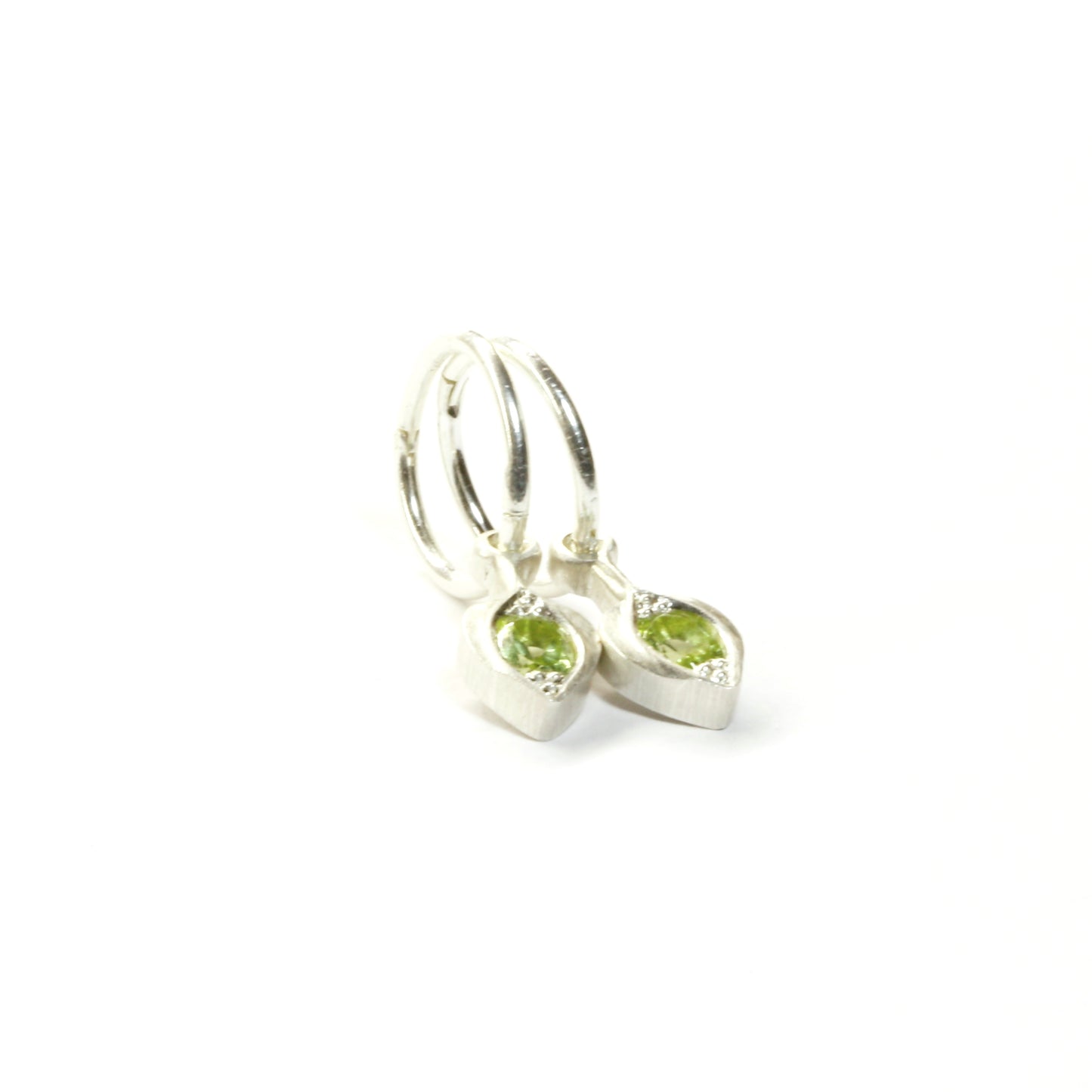 Peridot Art Nouveau leaf earrings