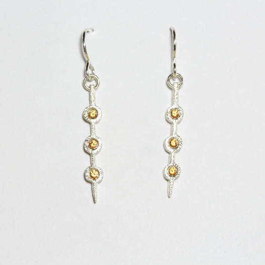 Sapphire kōwhai seedpod earrings